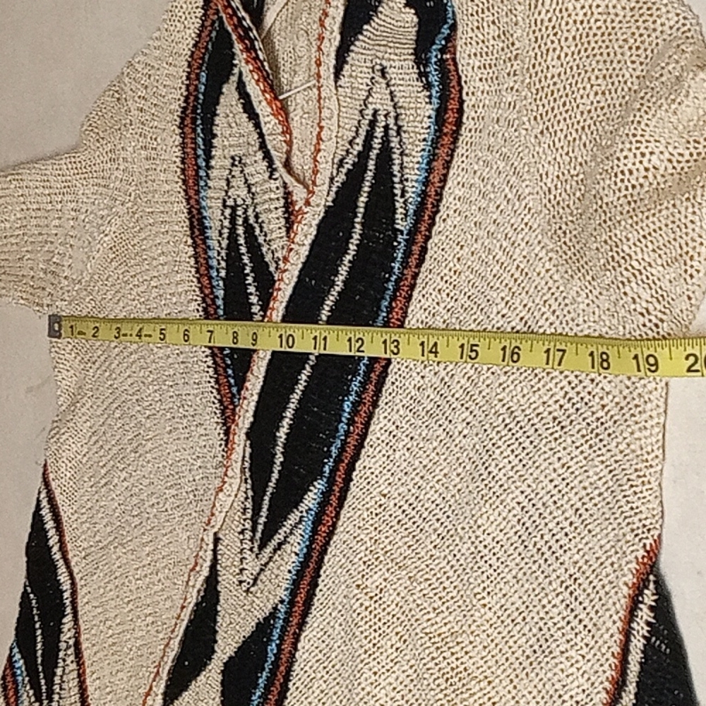 Double Zero Open Front Fringe Cardigan Size Small - image 6